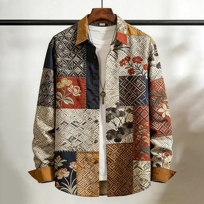 Everwow™ Heritage Patchwork Artisan Shirt – Premium Bohemian Long Sleeve Shirt
