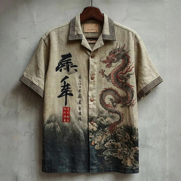 Everwow™ Dragon Heritage Artistic Shirt – Premium Cultural Print Short Sleeve Shirt